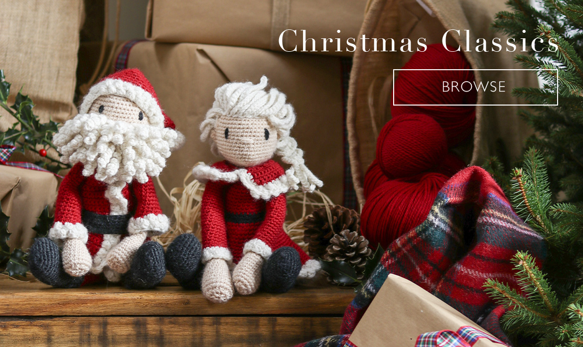Christmas Classic crochet patterns santa mrs claus gift kits toft